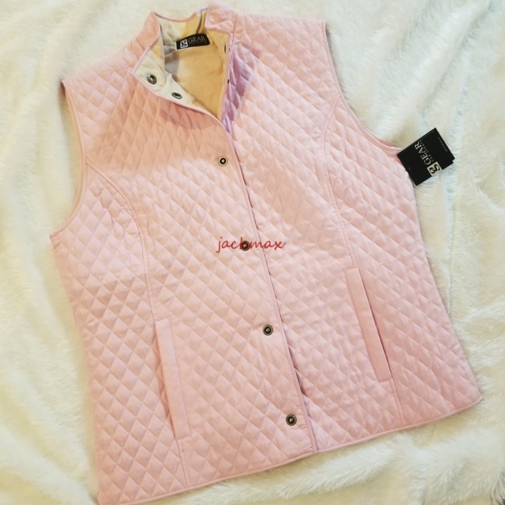 HP GEAR Womens L LARGE Pink Quilted Vest NWT 12 14